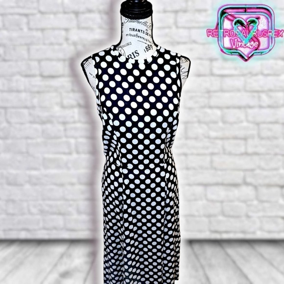 Vintage 1990's Pretty Woman Polka Dot Maxi Dress, Medium - Picture 4 of 10